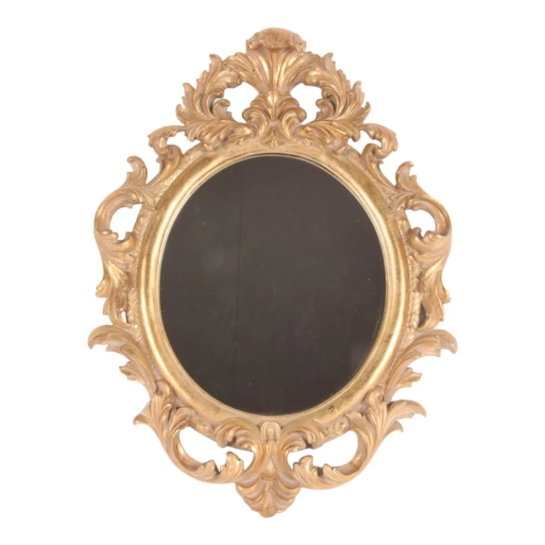 Specchio da parete - oro - resina artificiale - 56 cm - 1 pezzo
