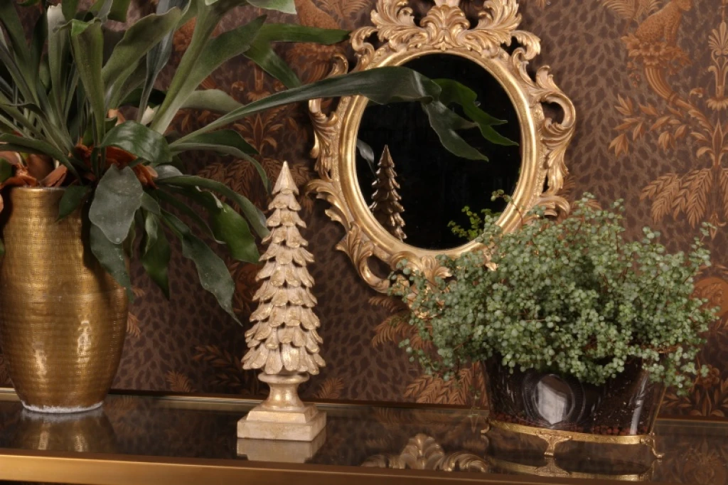 Specchio da parete - oro - resina artificiale - 56 cm - 1 pezzo