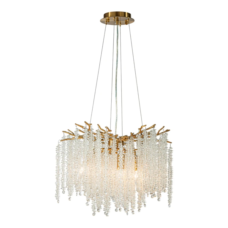 Lampadario Cascata in Stile Olandese - 45 cm - oro - vetro