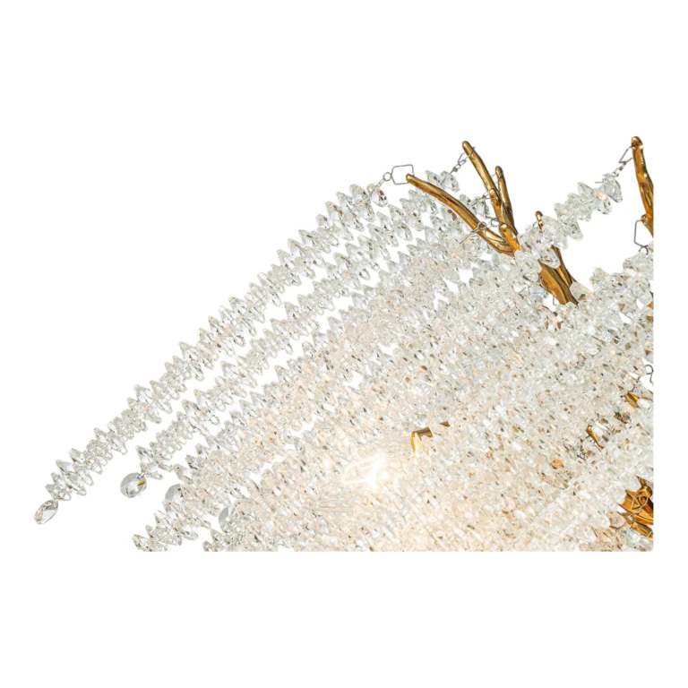 Lampadario Cascata in Stile Olandese - 45 cm - oro - vetro