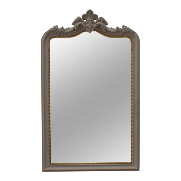 Specchio da parete - grigio - legno e resina sintetica - 130x80 cm