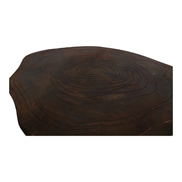 Tavolino laterale stampa alberi in alluminio - dorato - 50 cm