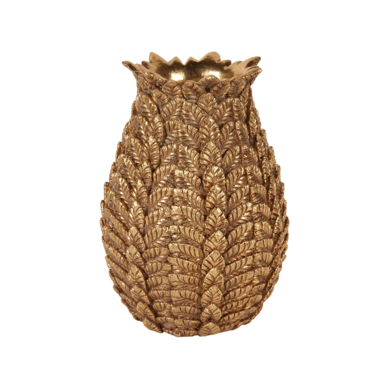 Vaso Foglie - 21 cm - oro - resina artificiale