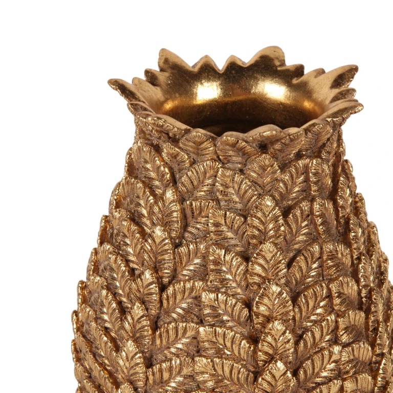 Vaso Foglie - 21 cm - oro - resina artificiale