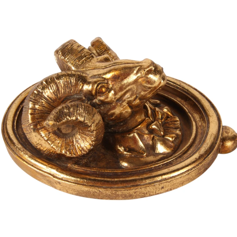 Gancio da parete ariete - oro - 19 cm