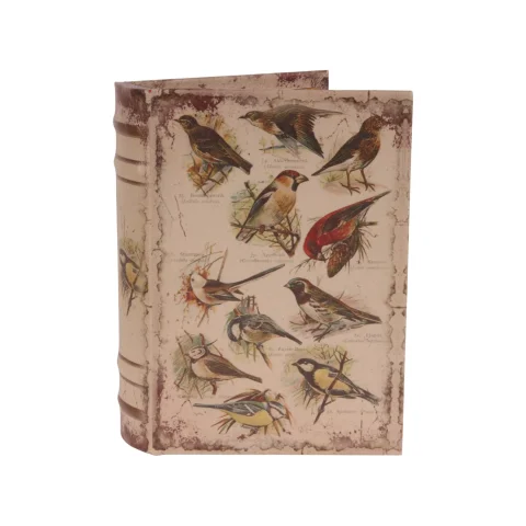 Opbergdoos boekvorm - 20 cm - beige - kunstleer