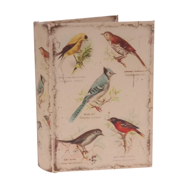 Scatola portaoggetti a forma di libro - 20 cm - beige - ecopelle - 1 pezzo