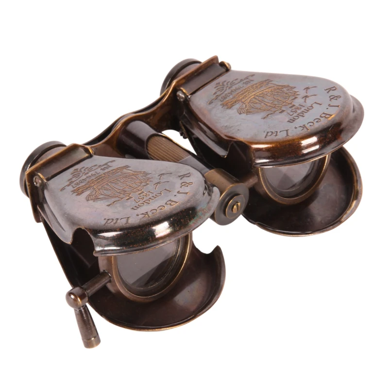 Binocolo decorativo - ottone - oro - 12,5 cm