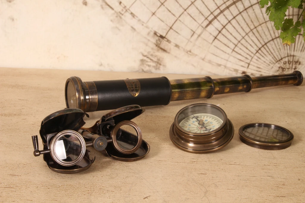 Binocolo decorativo - ottone - oro - 12,5 cm