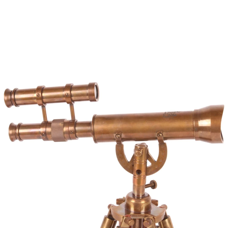 Telescope on Stand - Brown - Brass/Aluminum - 47 cm