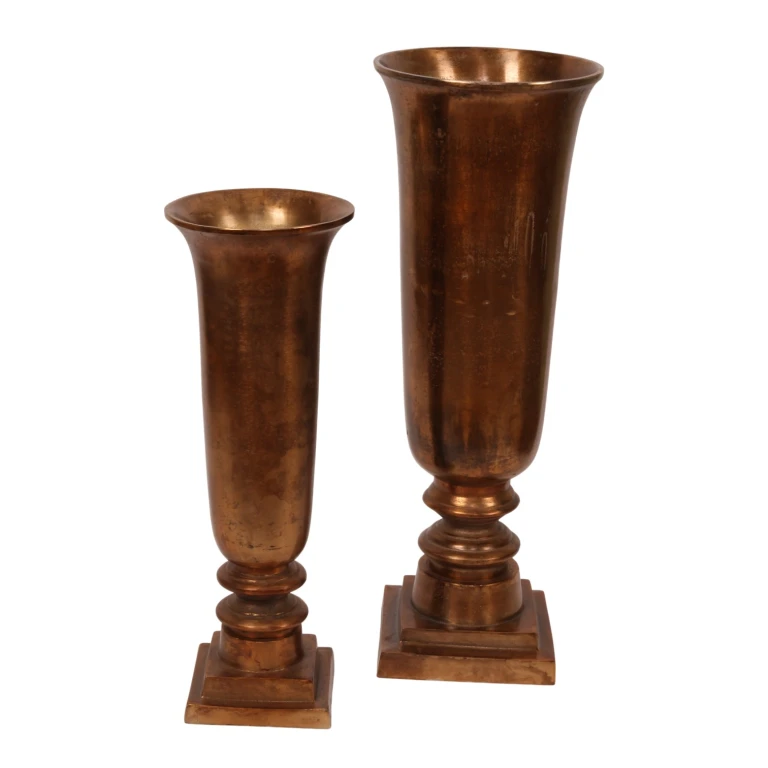 Vaso - 49 cm - bronzo antico - alluminio