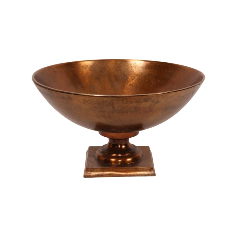 Vassoio decorativo su piedistallo - bronzo antico - 52 cm - 1 pezzo