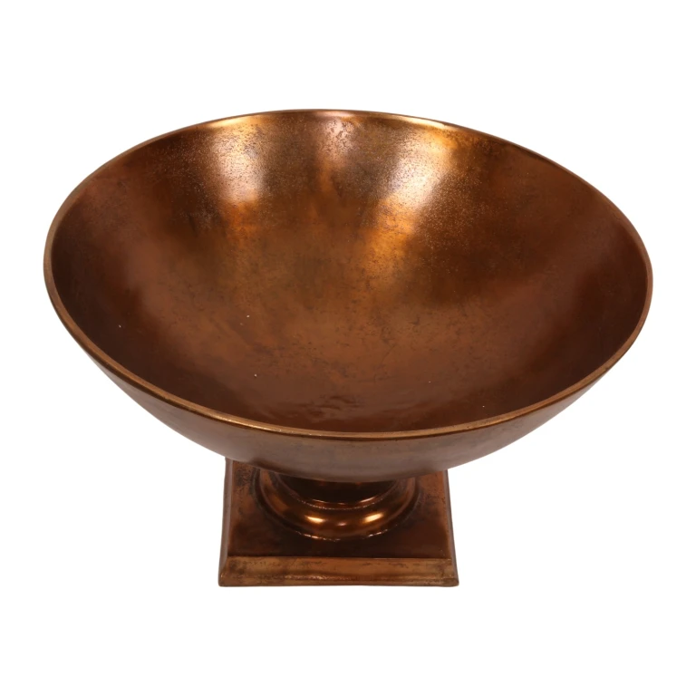 Vassoio decorativo su piedistallo - bronzo antico - 52 cm - 1 pezzo