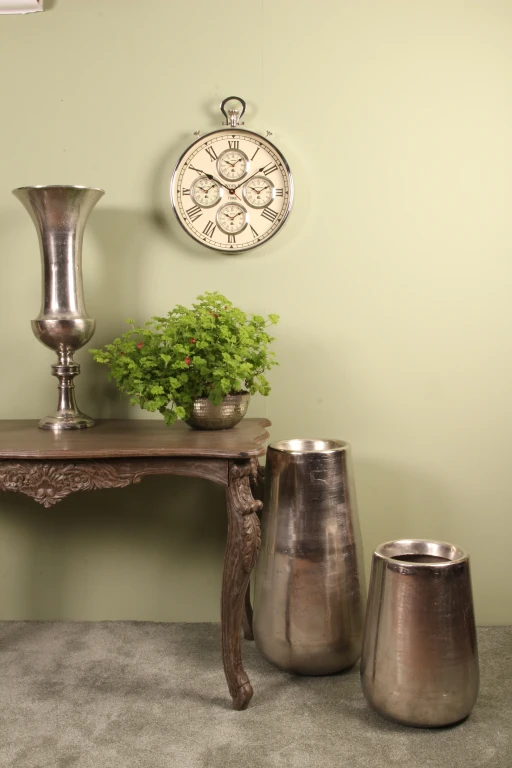 Vaso da fiori in stile olandese 45 cm - Argento - Alluminio