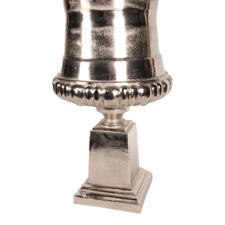 Vaso a Forma di Urna Stile Olandese - 48 cm - Argento - Alluminio