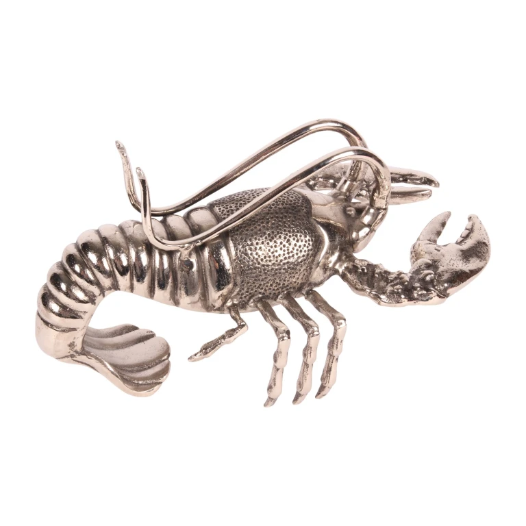 Portabottiglie granchio - argento - alluminio - 41 cm - 1 pezzo