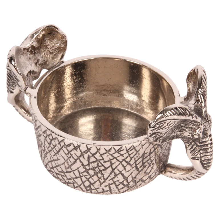 Portabottiglie elefante - 9 cm - argento - alluminio - 1 pezzo