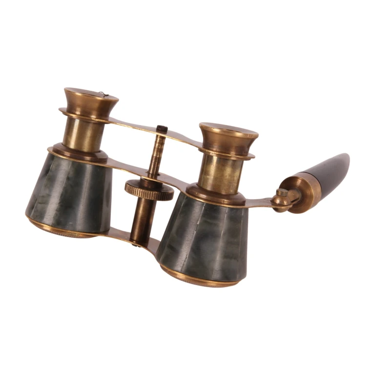 Binocolo decorativo - verde/nero - ottone - 20 cm