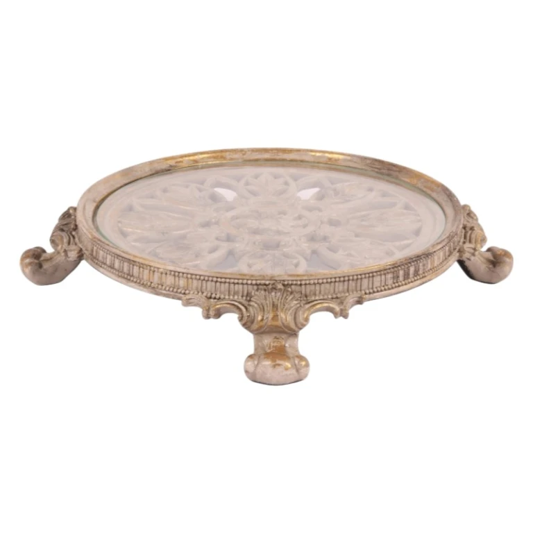 Vassoio per torte 35 cm marrone in resina artificiale - 1 pezzo