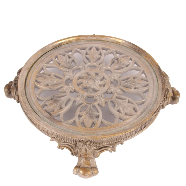 Vassoio per torte 35 cm marrone in resina artificiale - 1 pezzo