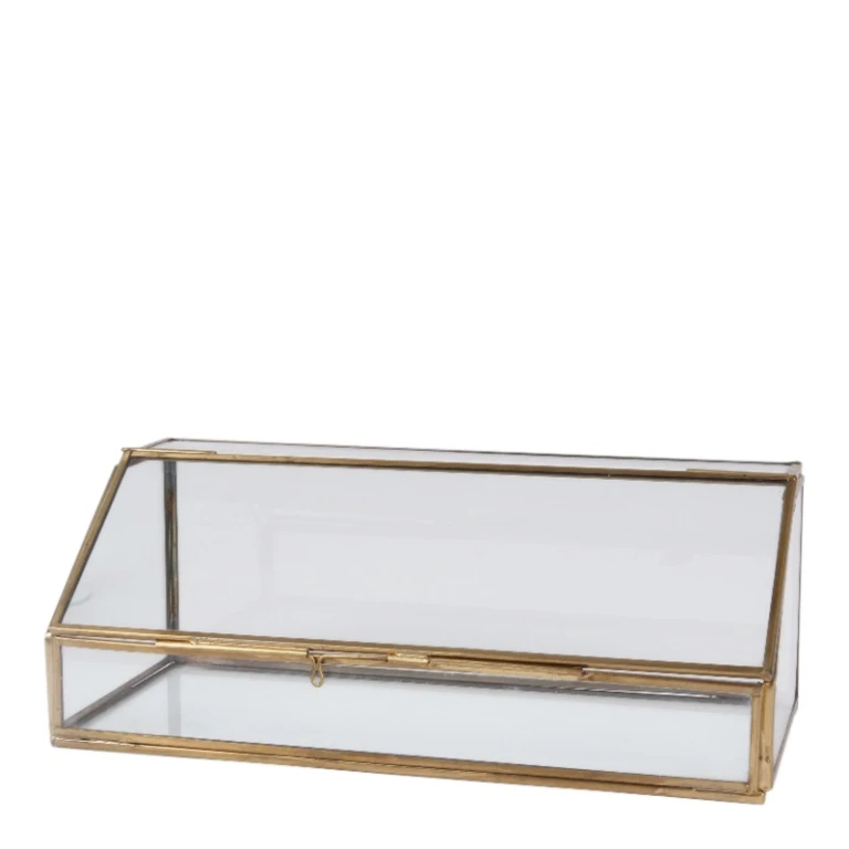 Vetrina - oro - rame e vetro - 30 x 12 cm - 1 pezzo