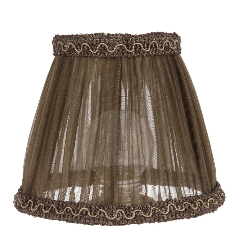 Paralume - 13 cm - marrone - tessuto