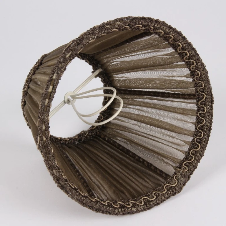 Paralume - 13 cm - marrone - tessuto