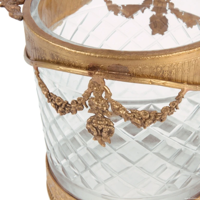 Portabottiglie - oro - 15 cm - ottone e vetro