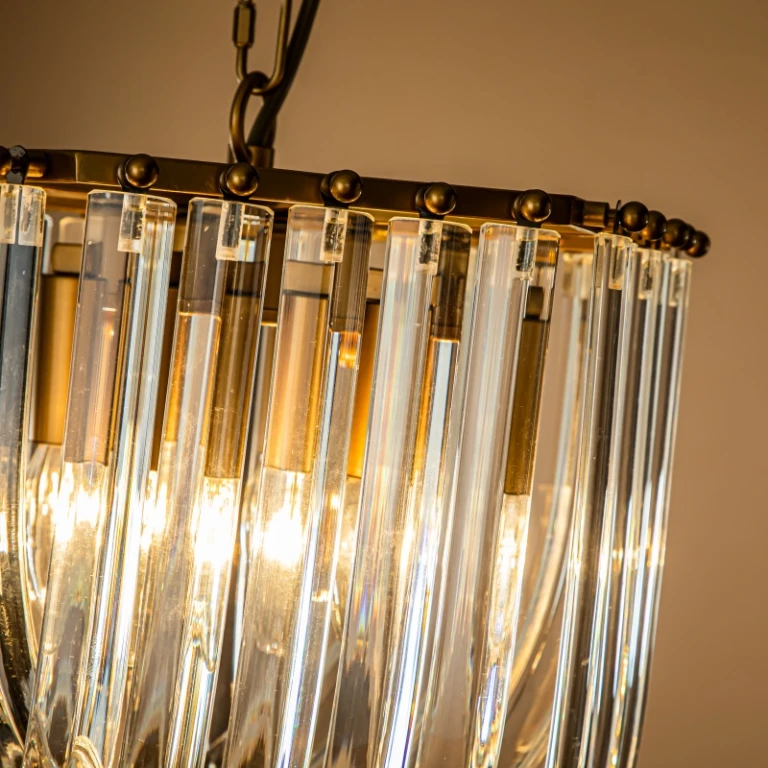 Lampadario in Stile Olandese Chelsea 37 cm - oro - ferro e vetro