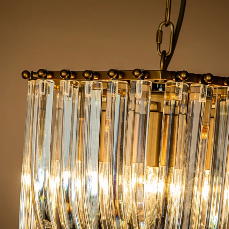 Lampadario in Stile Olandese Chelsea 37 cm - oro - ferro e vetro