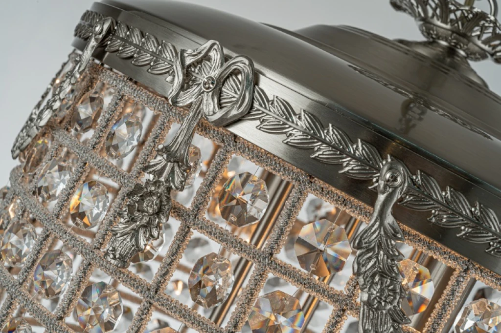 Dutch Style Lampadario Empire - 65 cm - Argento - Ferro & Vetro