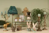 Lampenkap Victorian Dome - 30 cm - turquoise - stof